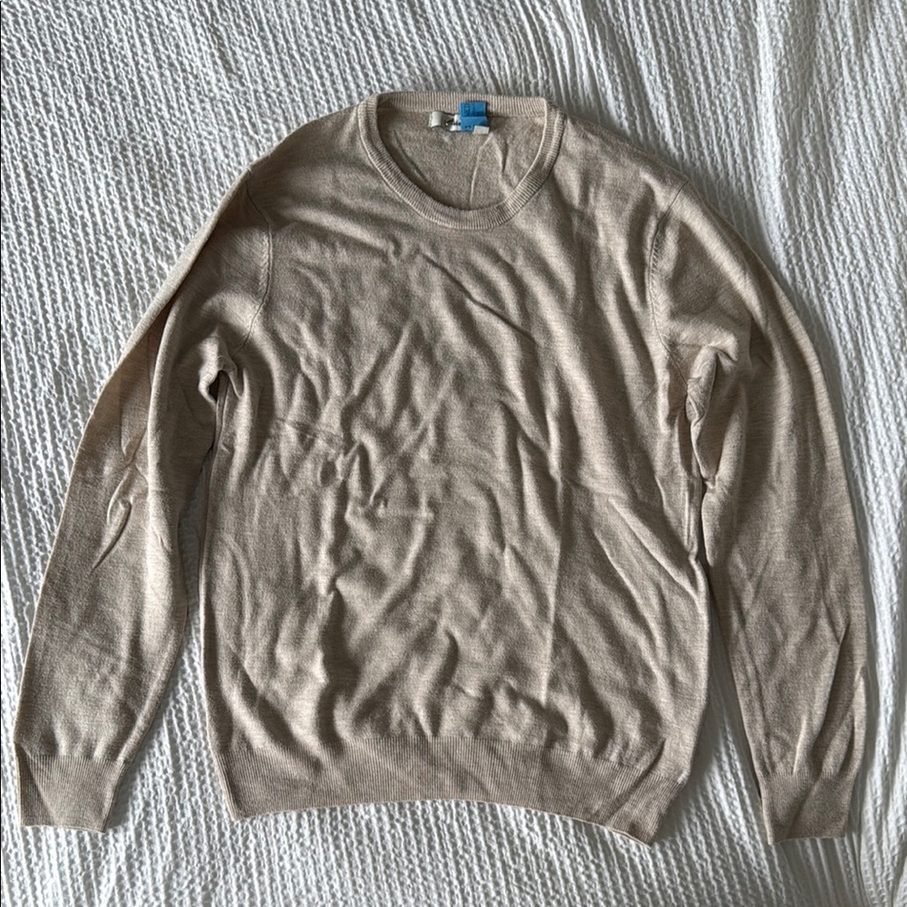 Hawker Rye Men's Beige Cashmere Sweater